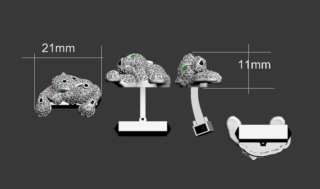 tie clip cufflinks 3D print model_3