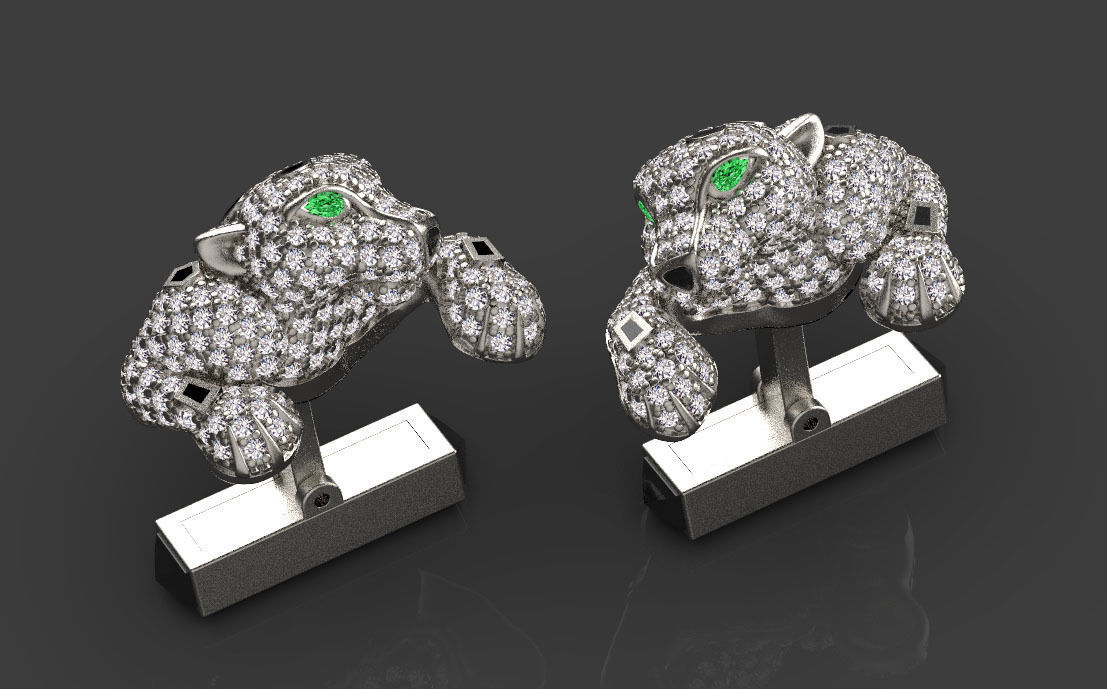 tie clip cufflinks 3D print model_20