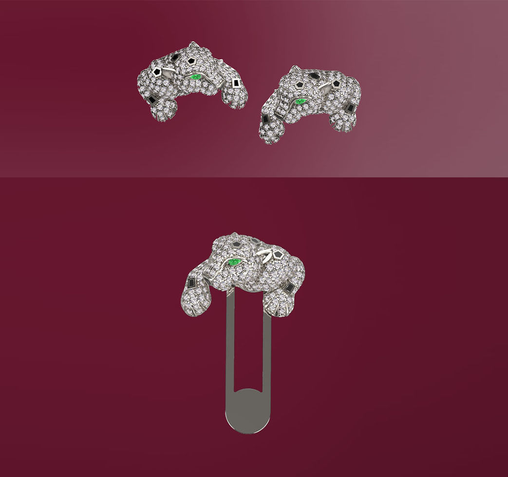 tie clip cufflinks 3D print model_27