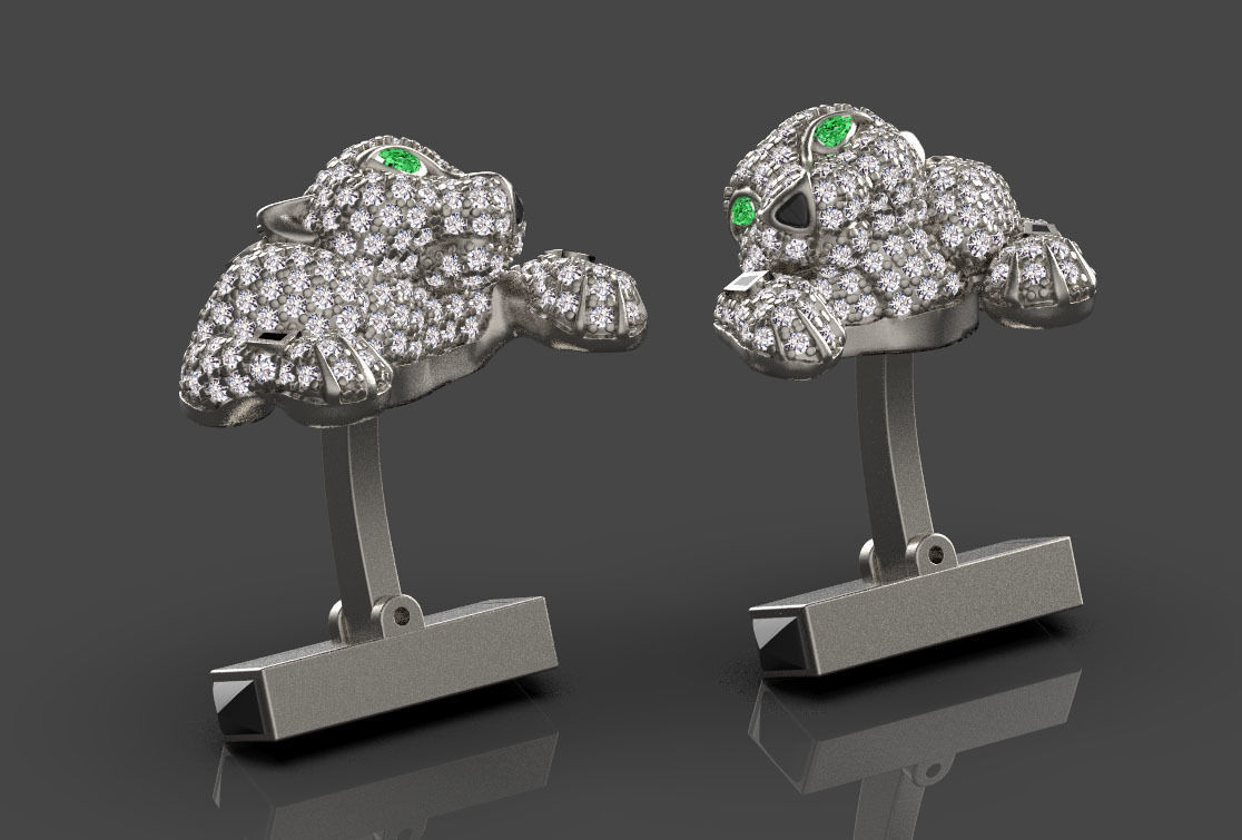 tie clip cufflinks 3D print model_15