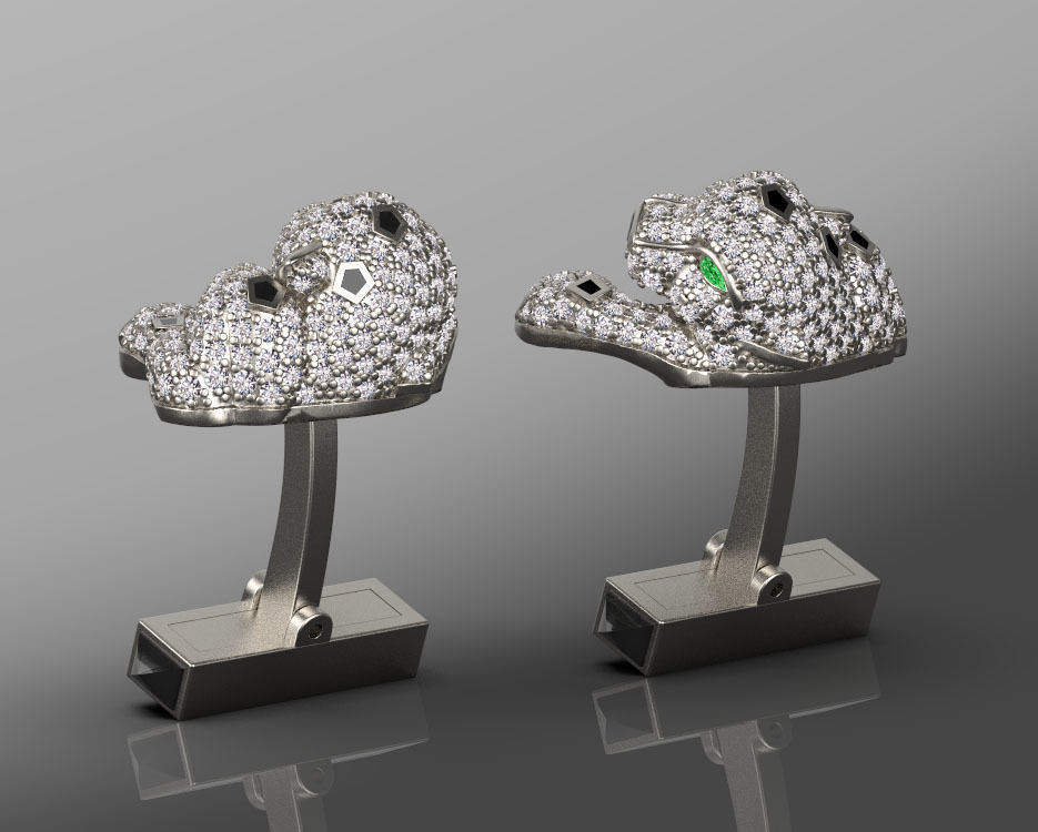 tie clip cufflinks 3D print model_11