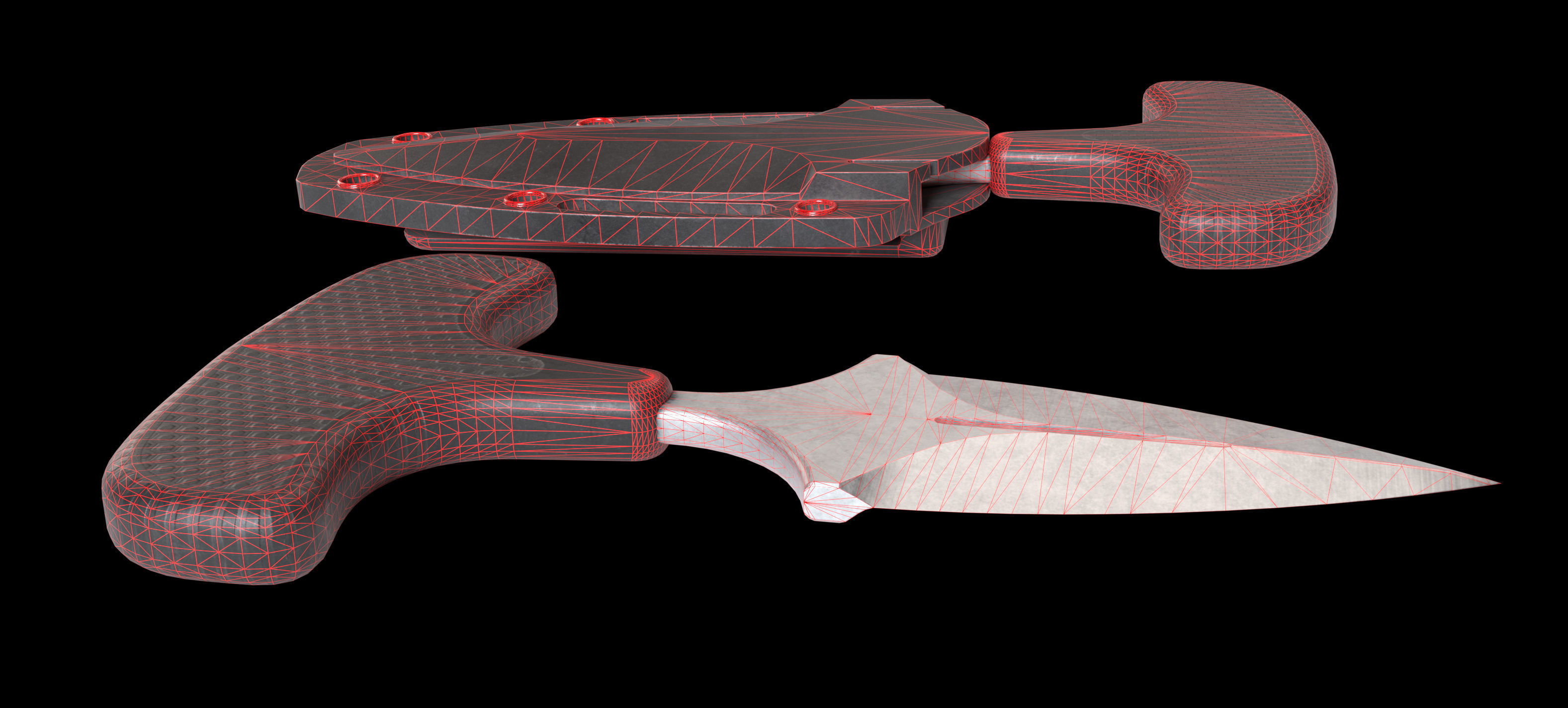 Cold Steel Safe Maker Dagger Low-poly 3D model_7