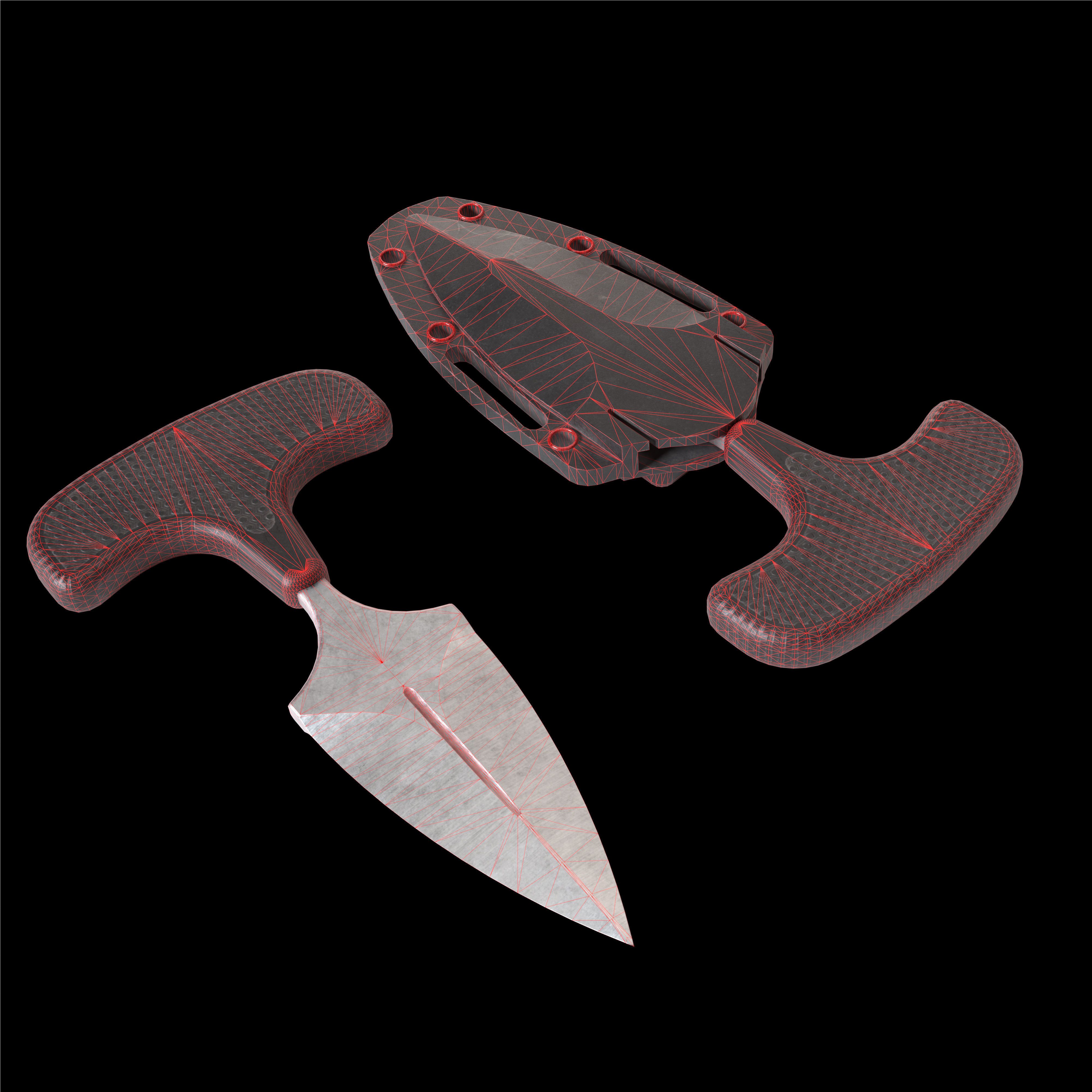 Cold Steel Safe Maker Dagger Low-poly 3D model_10