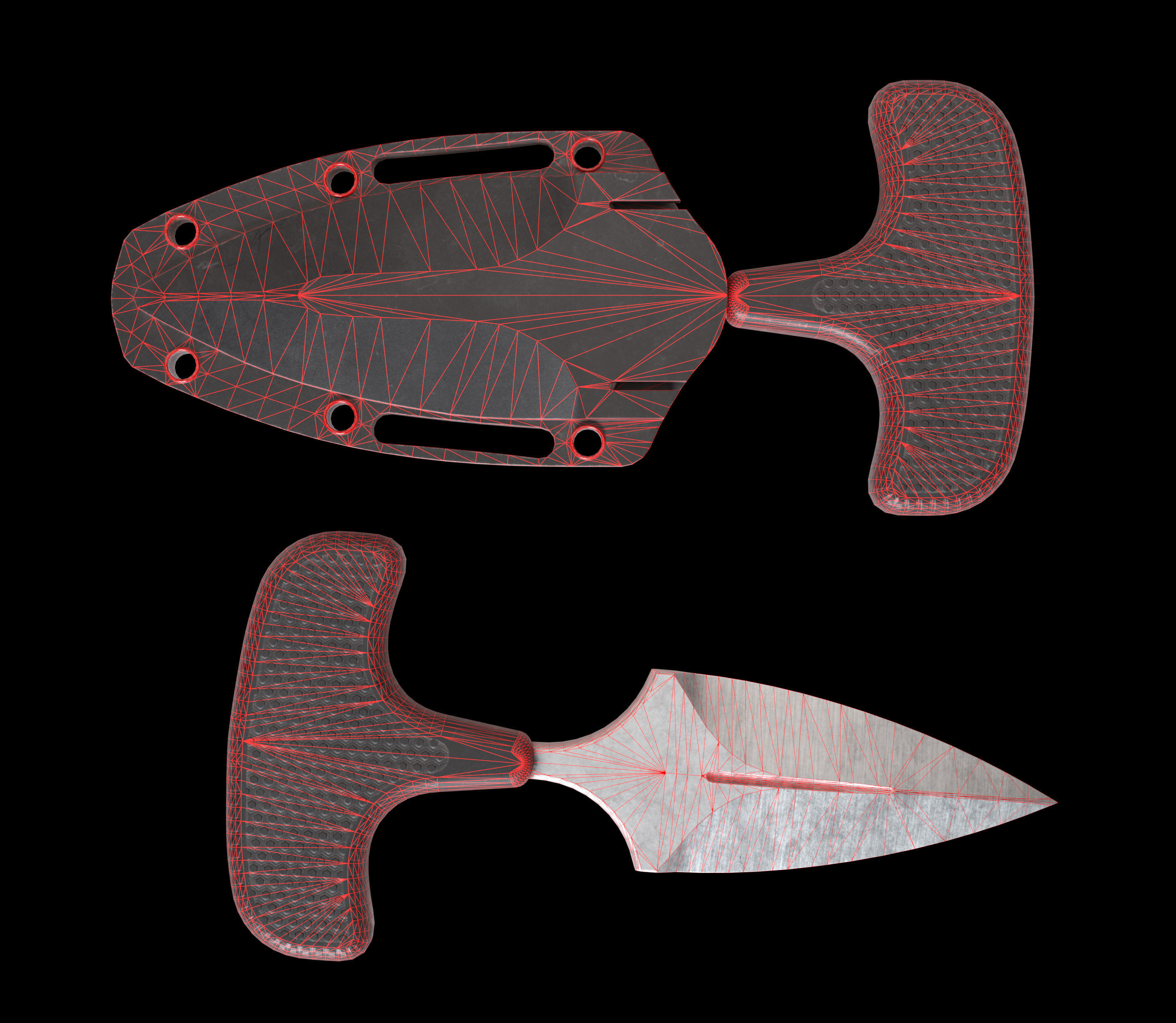 Cold Steel Safe Maker Dagger Low-poly 3D model_9