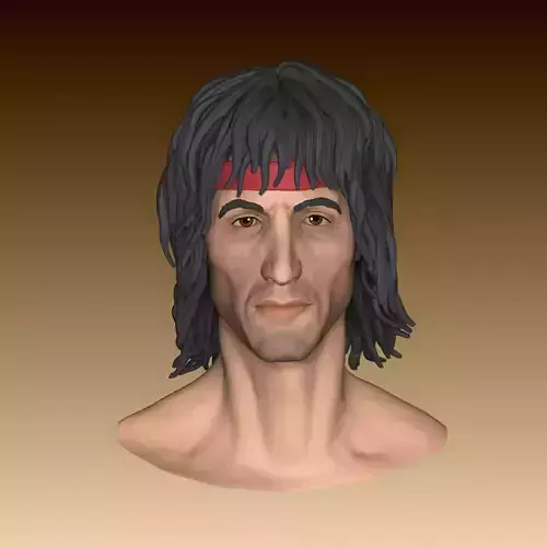 Sylvester Stallone Rambo Head 3D print model