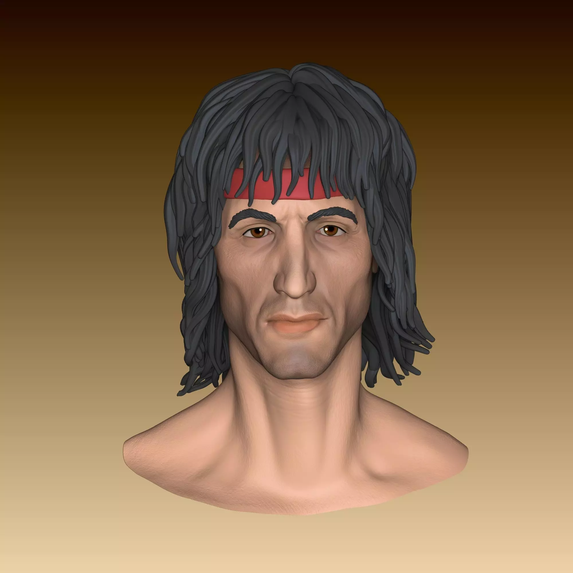 Sylvester Stallone Rambo Head 3D print model_0