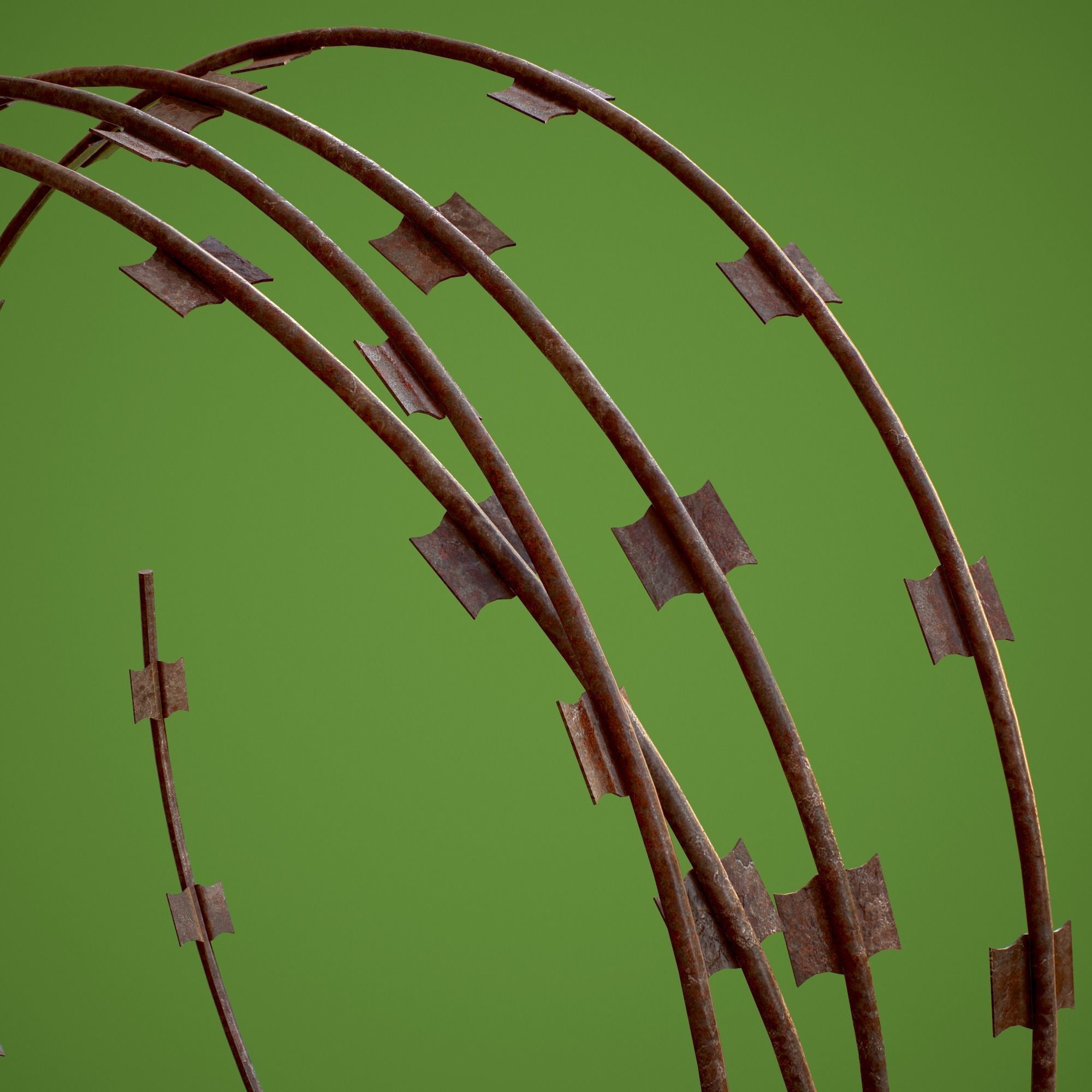 Barbed Wire Kit Low-poly 3D model_10
