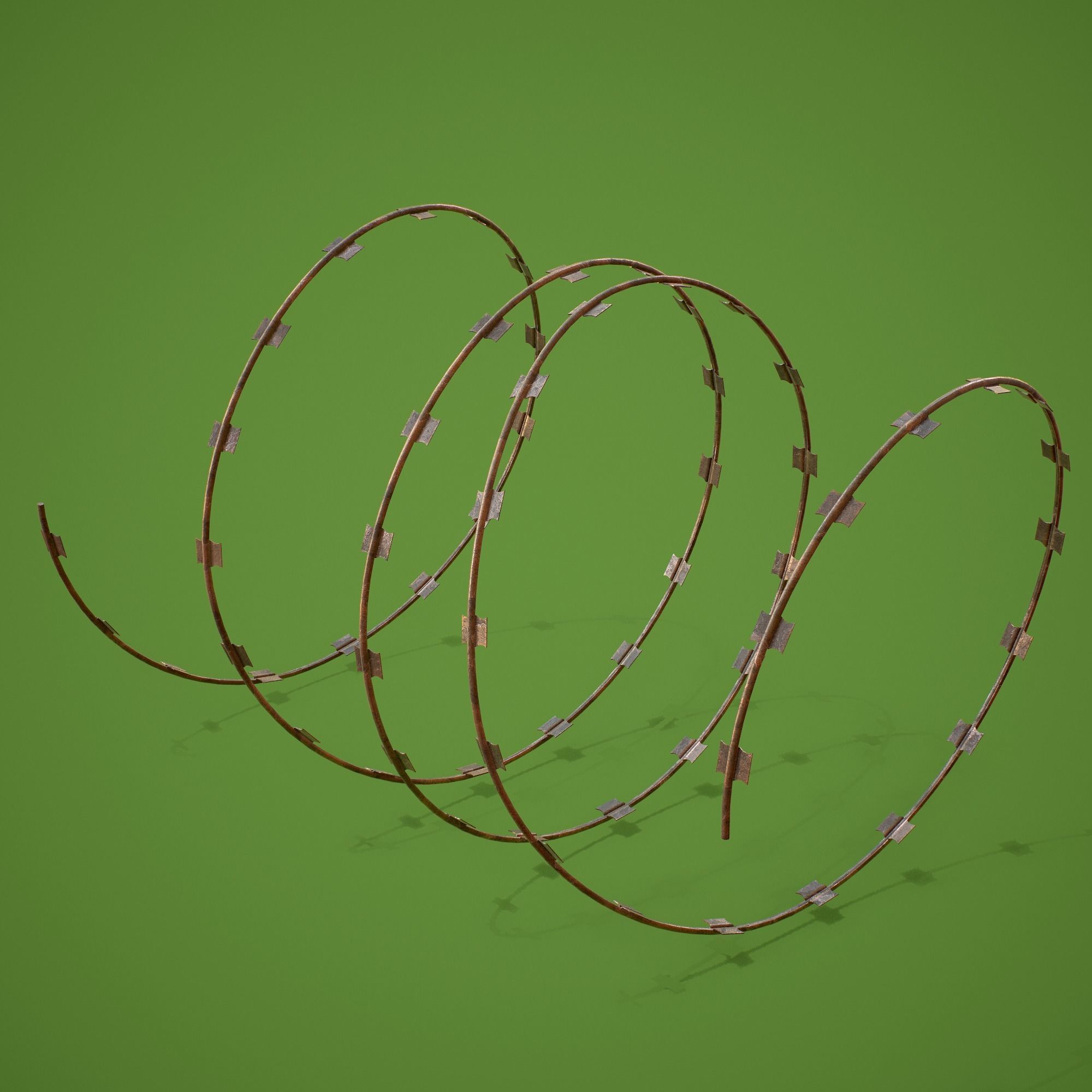 Barbed Wire Kit Low-poly 3D model_5