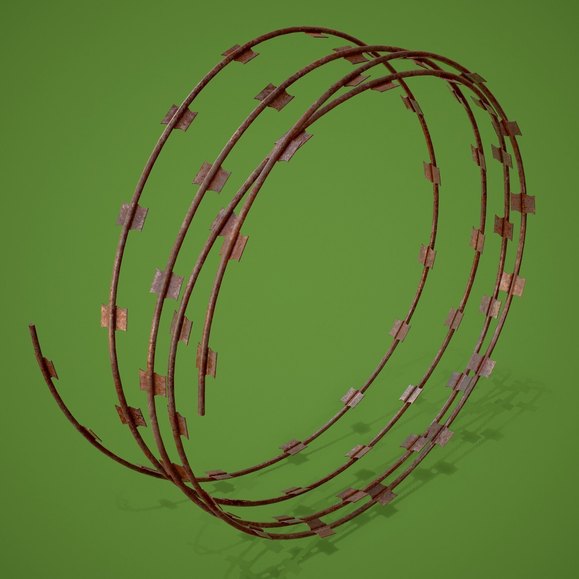 Barbed Wire Kit Low-poly 3D model_11