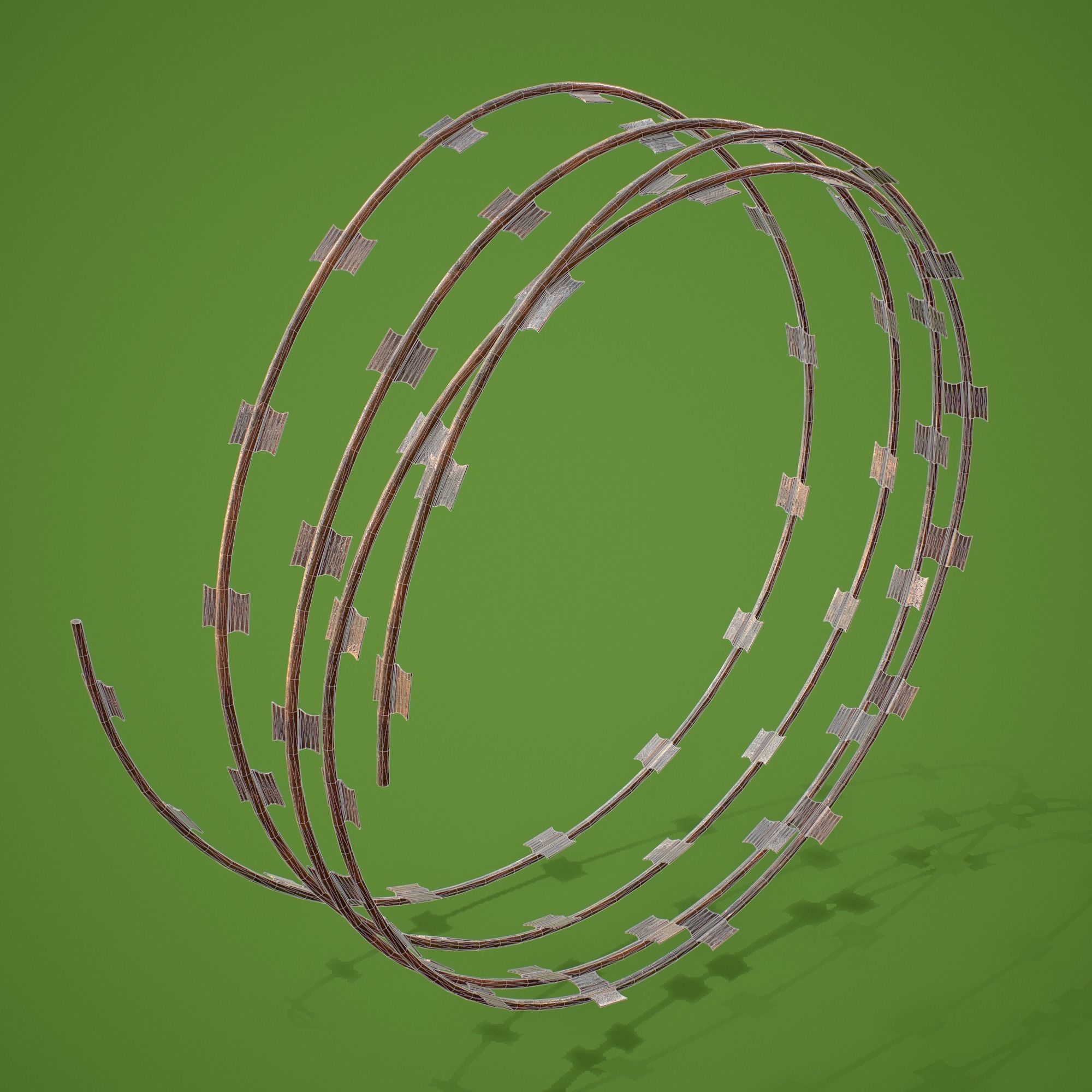 Barbed Wire Kit Low-poly 3D model_3