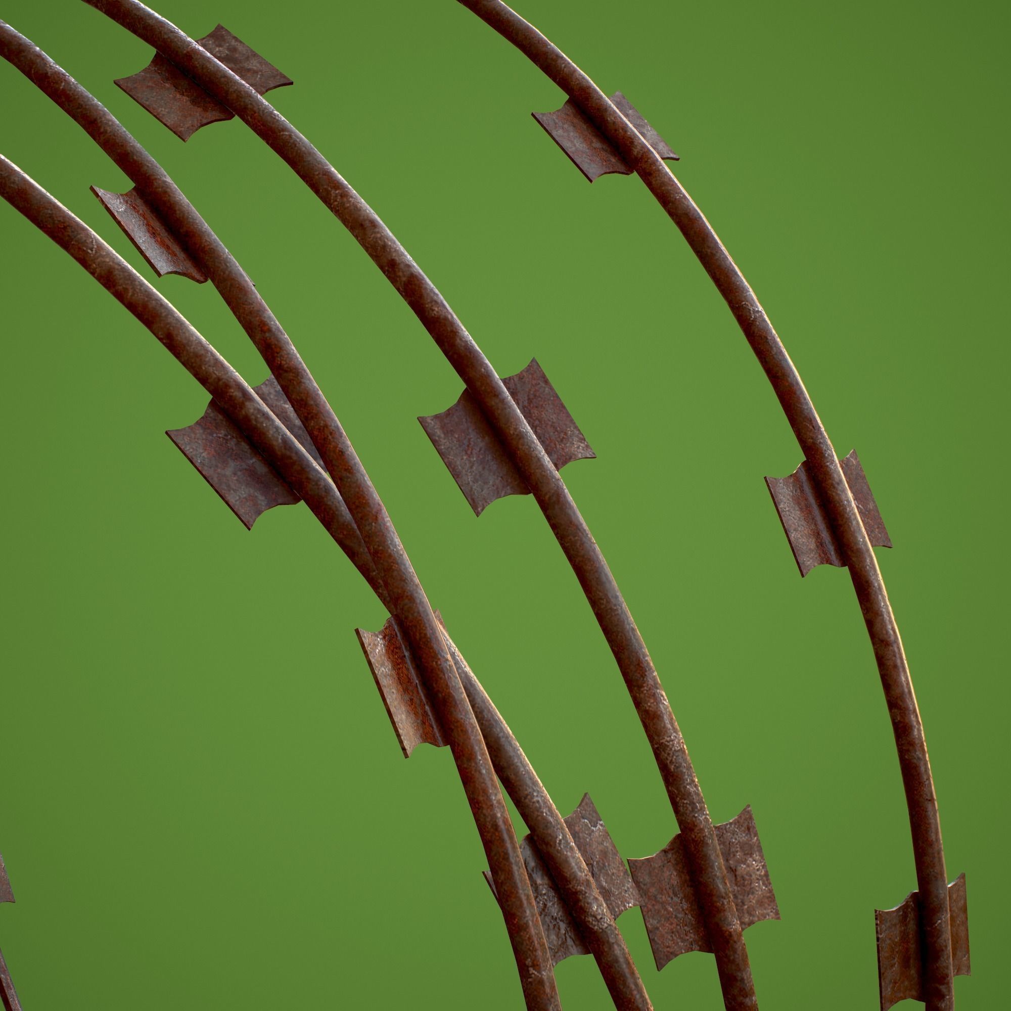 Barbed Wire Kit Low-poly 3D model_9