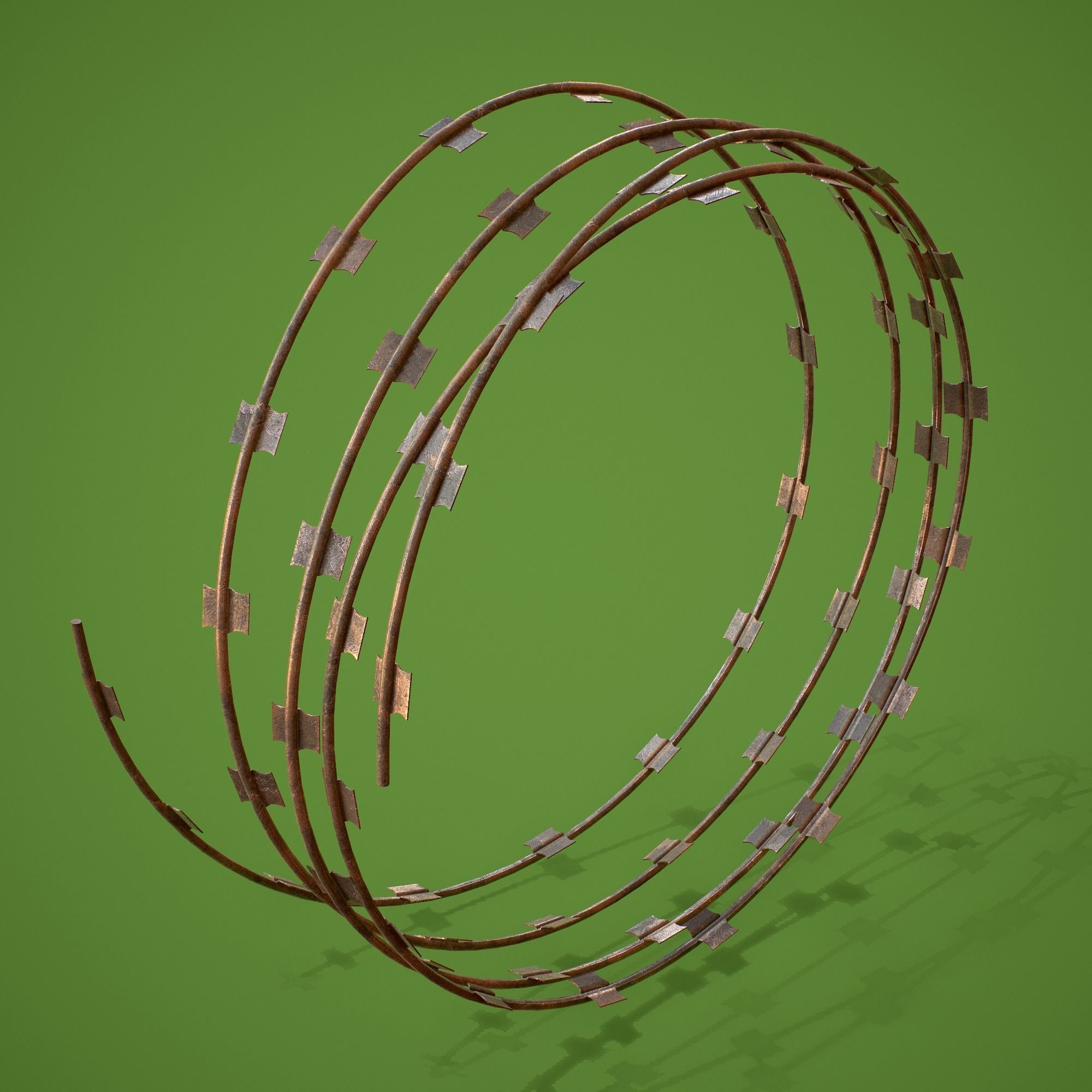 Barbed Wire Kit Low-poly 3D model_2