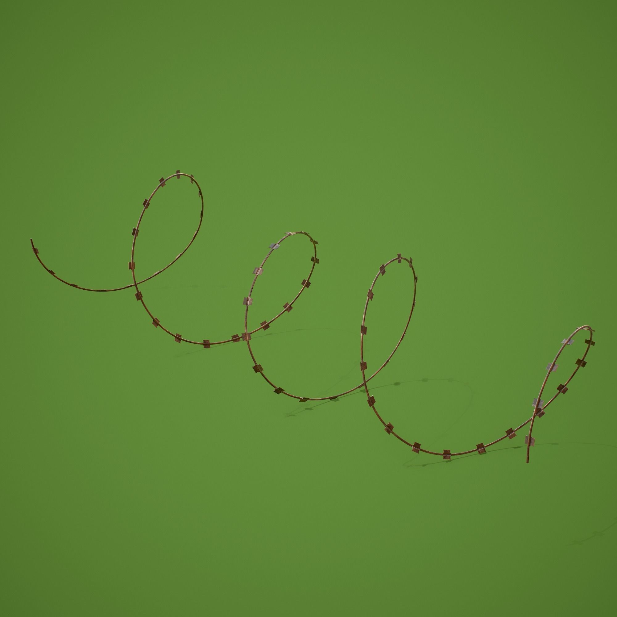 Barbed Wire Kit Low-poly 3D model_7