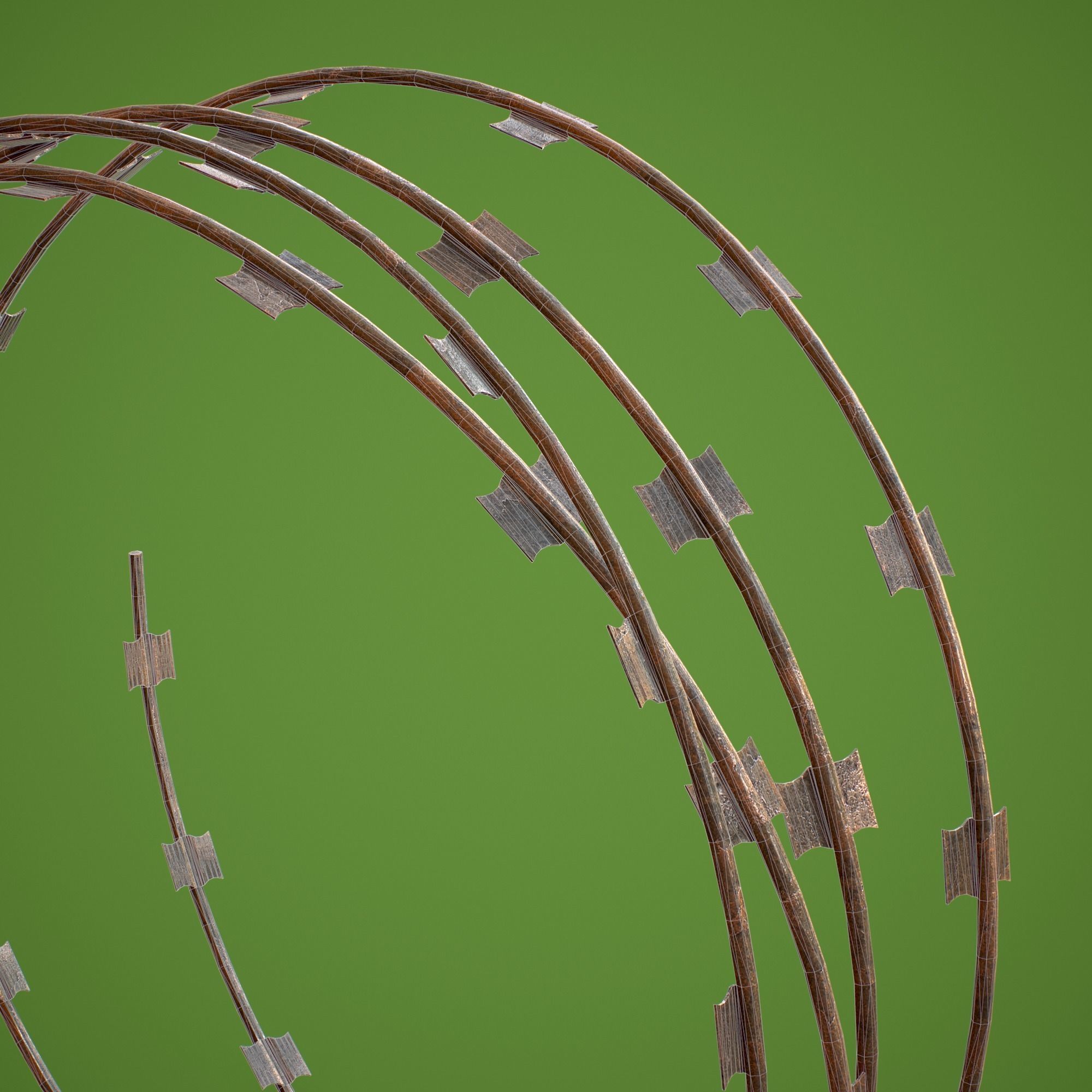 Barbed Wire Kit Low-poly 3D model_1