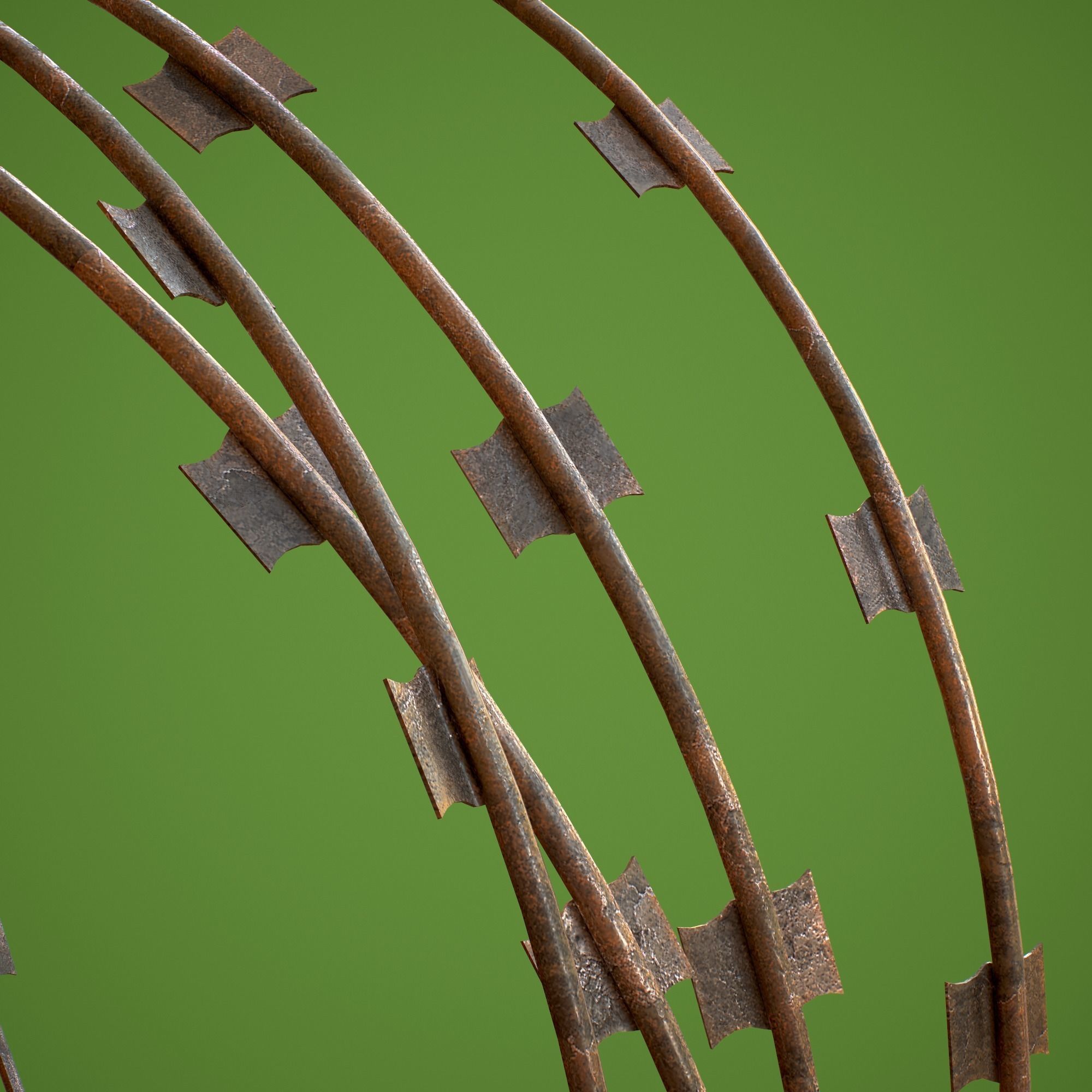 Barbed Wire Kit Low-poly 3D model_8