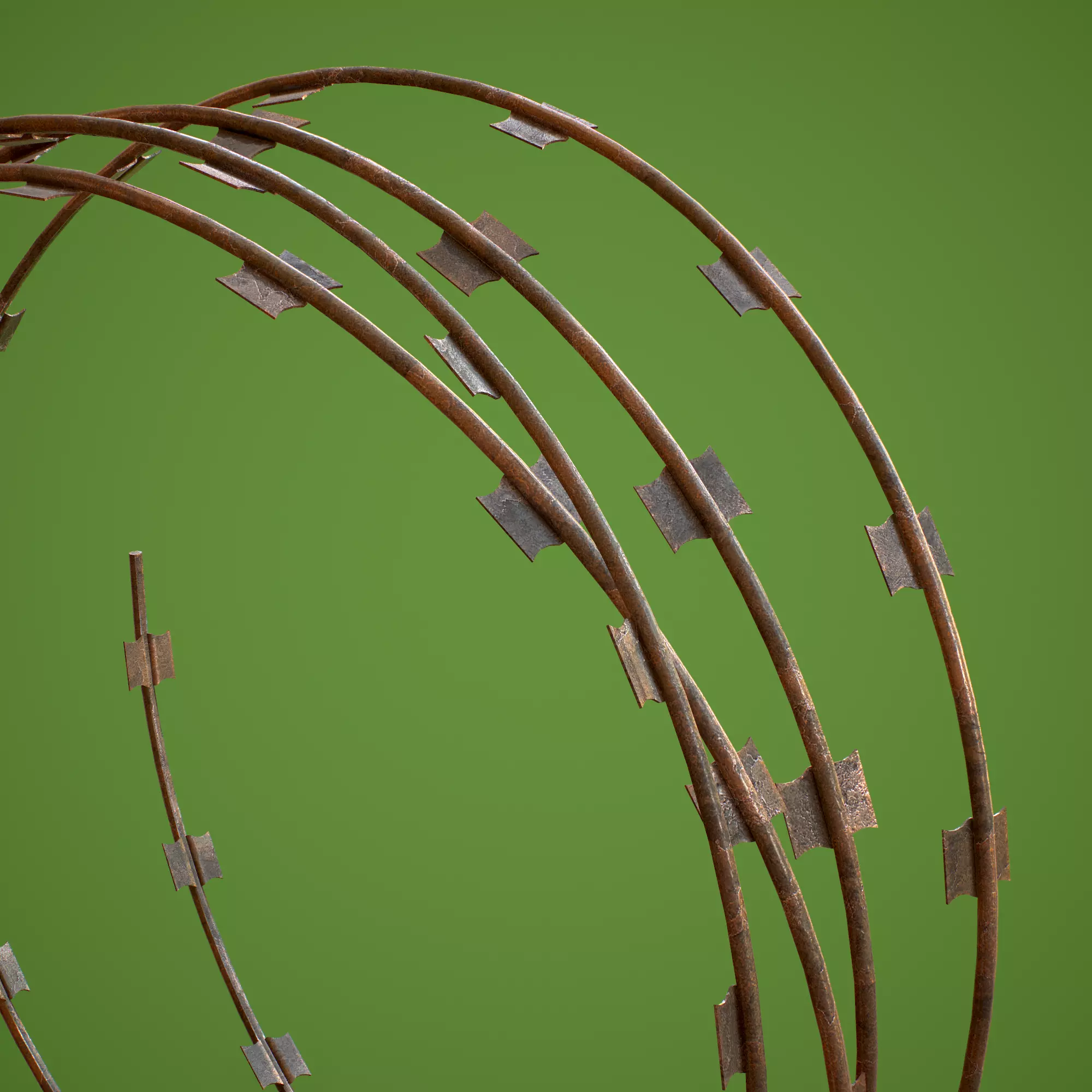 Barbed Wire Kit Low-poly 3D model_0