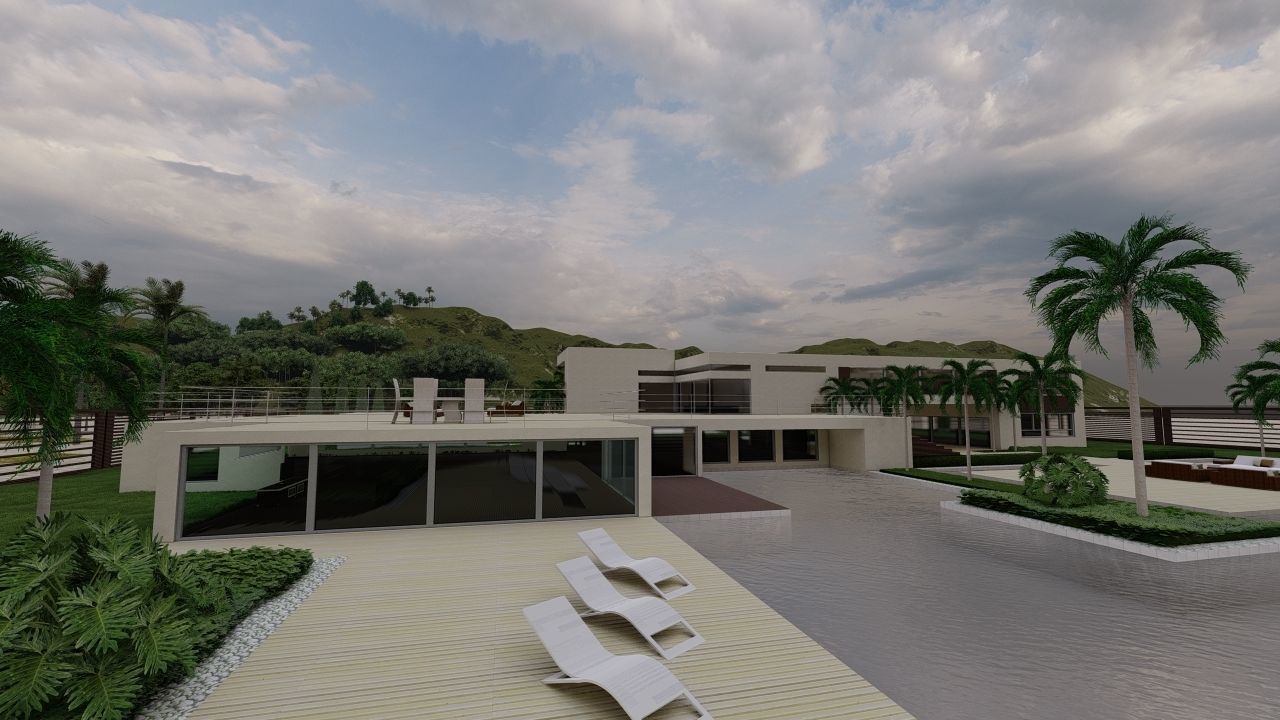 Casa Scene-villa-modern house 3D model_10