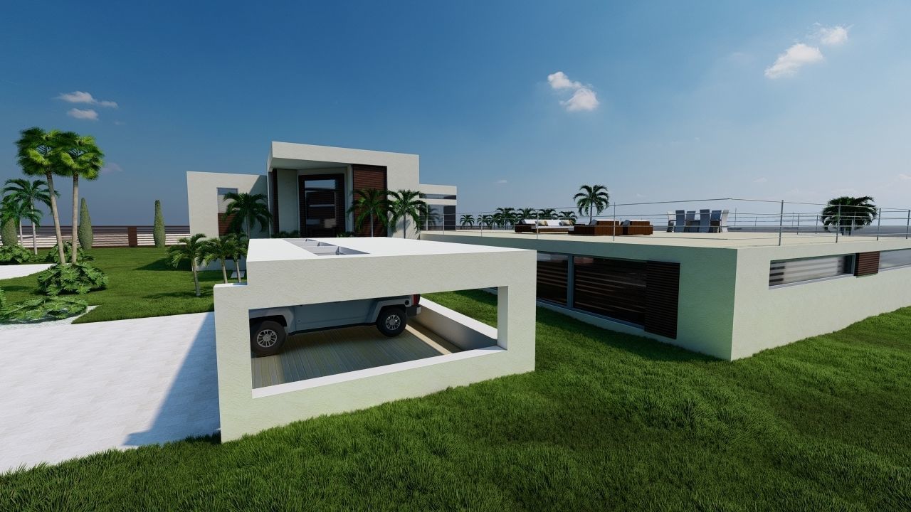 Casa Scene-villa-modern house 3D model_12