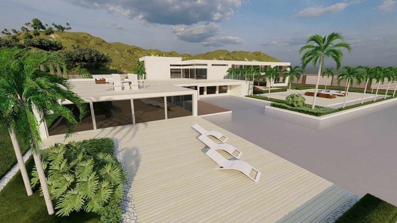 Casa Scene-villa-modern house 3D model_6