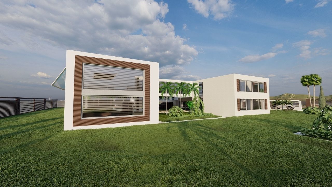 Casa Scene-villa-modern house 3D model_9