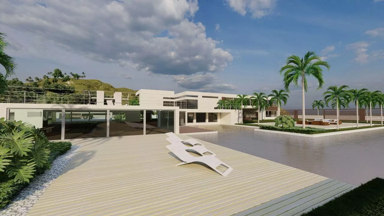 Casa Scene-villa-modern house 3D model_0