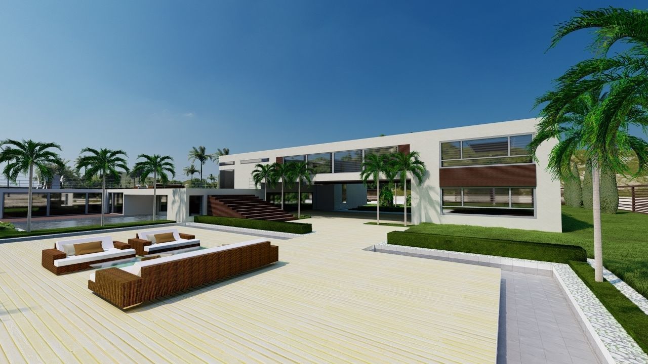 Casa Scene-villa-modern house 3D model_7