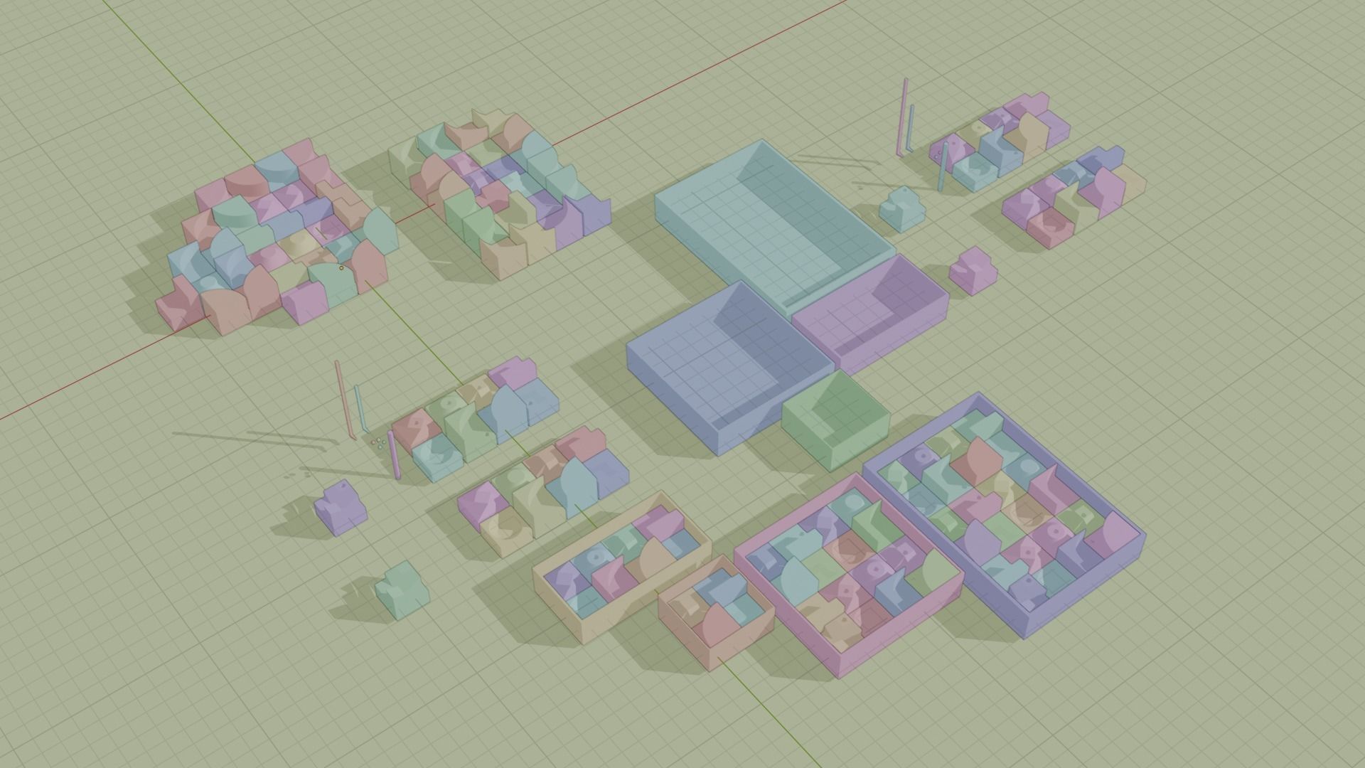 Modular Modern Art Sculpture Concept Golf Creator Kit Low-poly 3D model_14