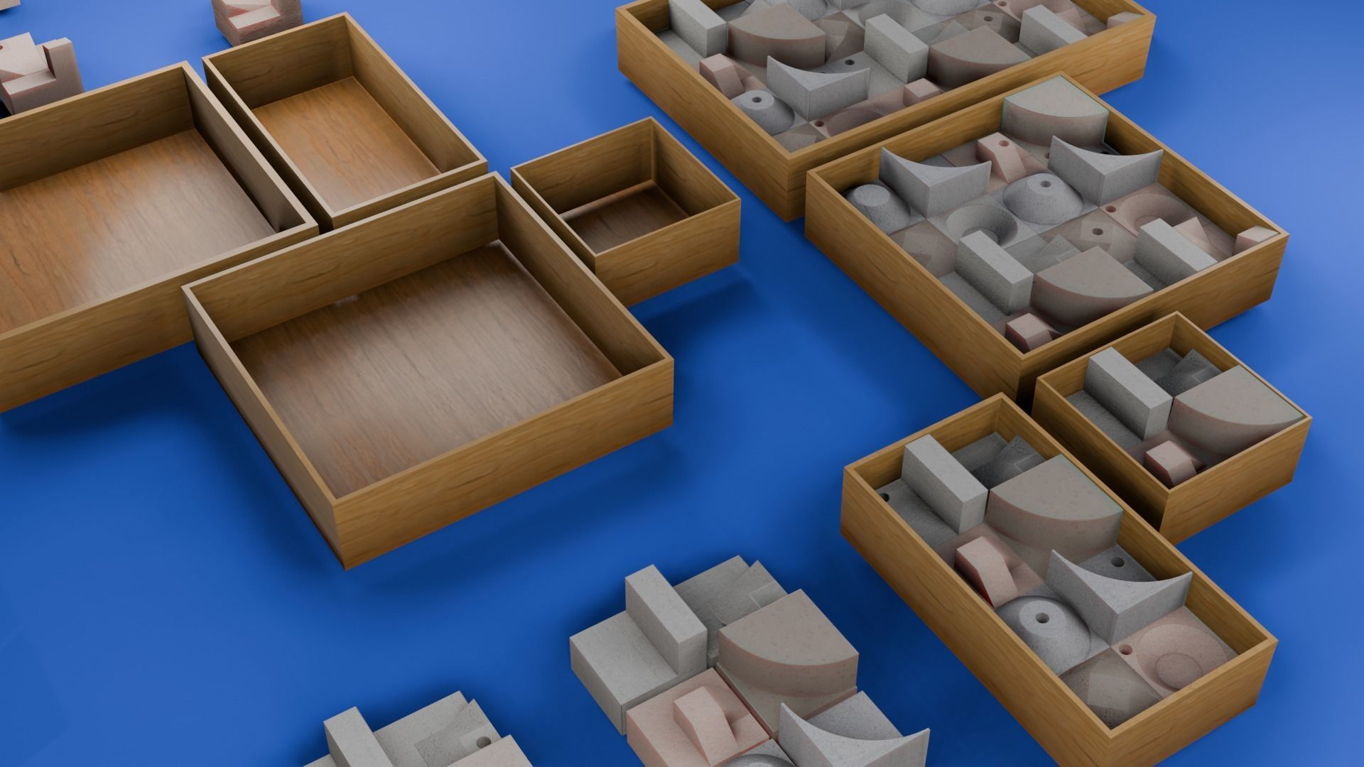 Modular Modern Art Sculpture Concept Golf Creator Kit Low-poly 3D model_9