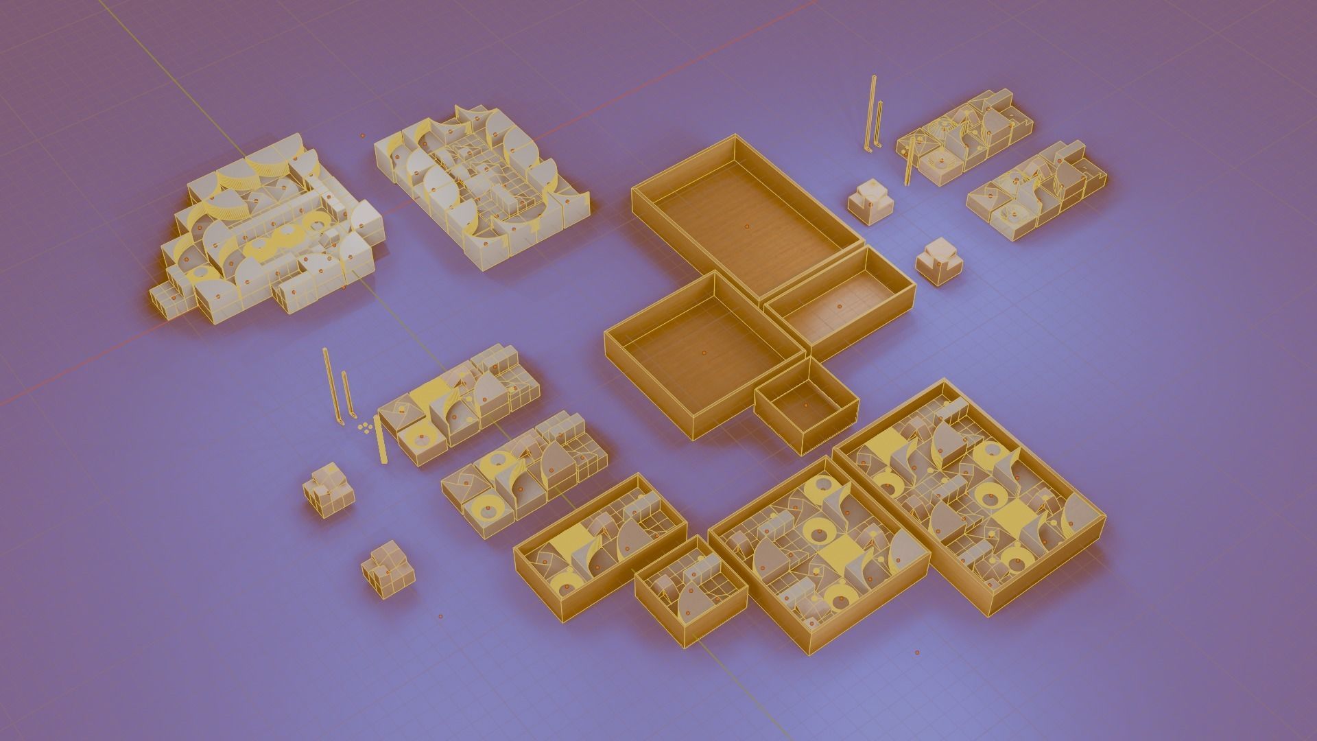 Modular Modern Art Sculpture Concept Golf Creator Kit Low-poly 3D model_16