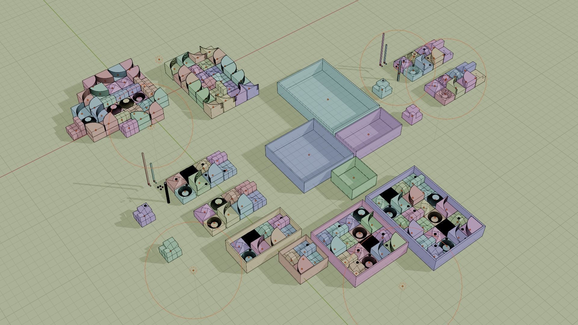 Modular Modern Art Sculpture Concept Golf Creator Kit Low-poly 3D model_15