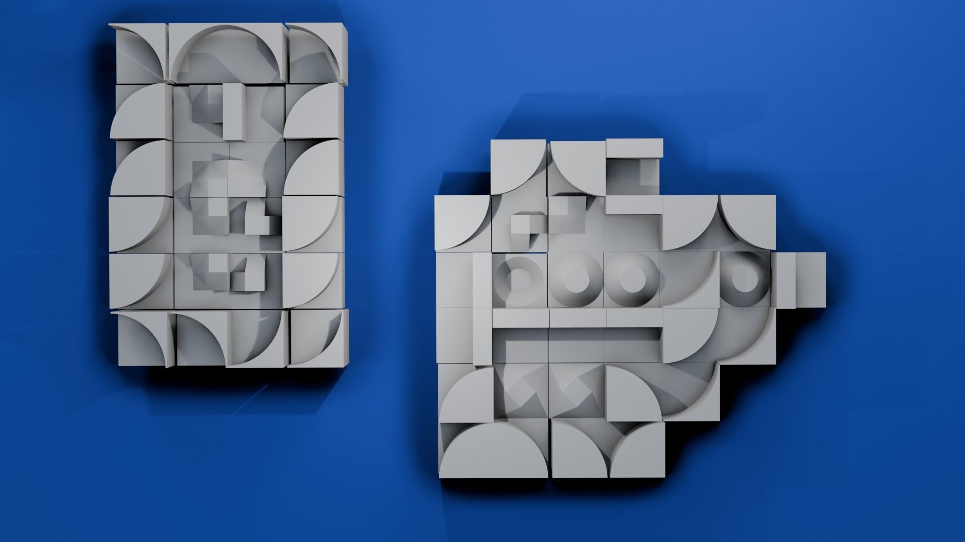 Modular Modern Art Sculpture Concept Golf Creator Kit Low-poly 3D model_3