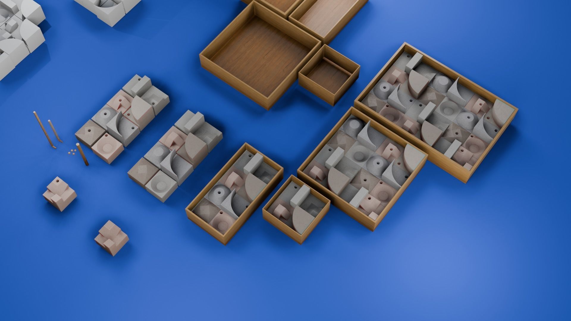 Modular Modern Art Sculpture Concept Golf Creator Kit Low-poly 3D model_2