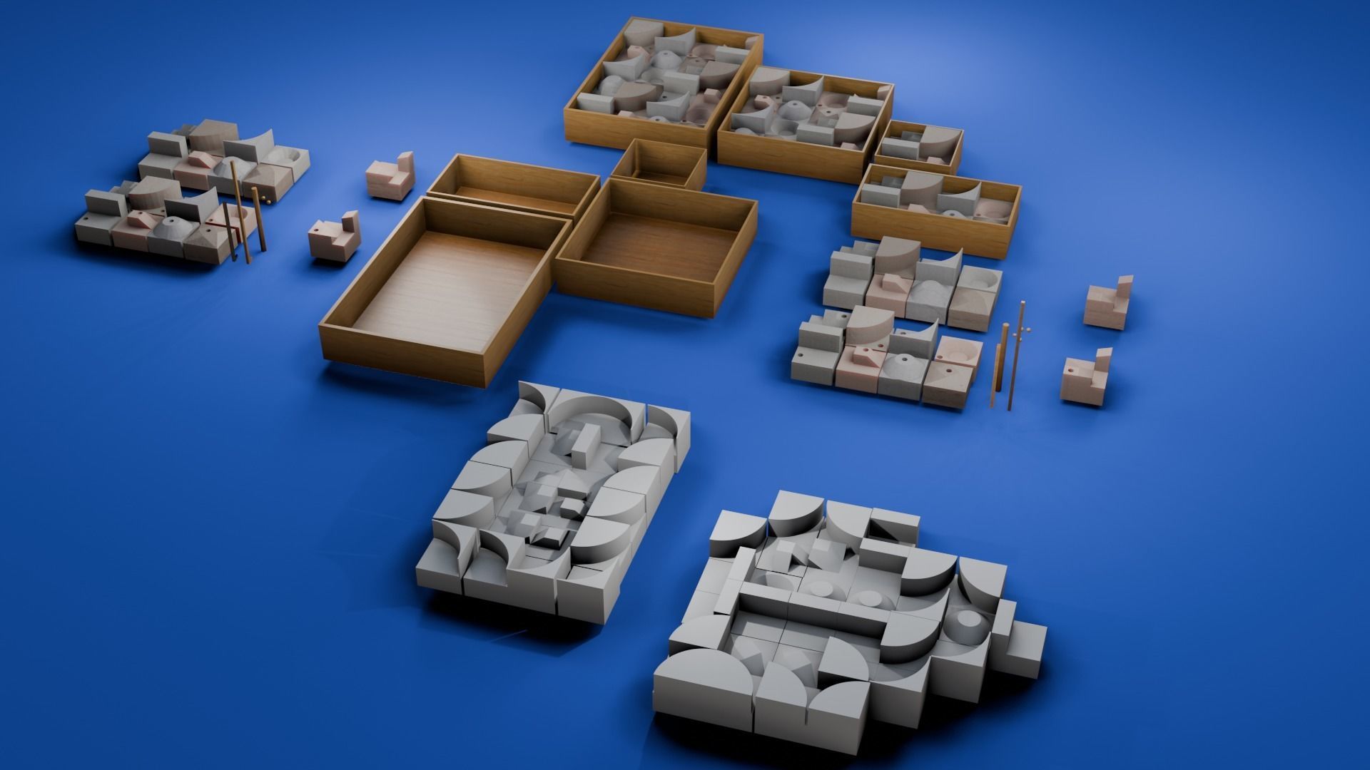 Modular Modern Art Sculpture Concept Golf Creator Kit Low-poly 3D model_10