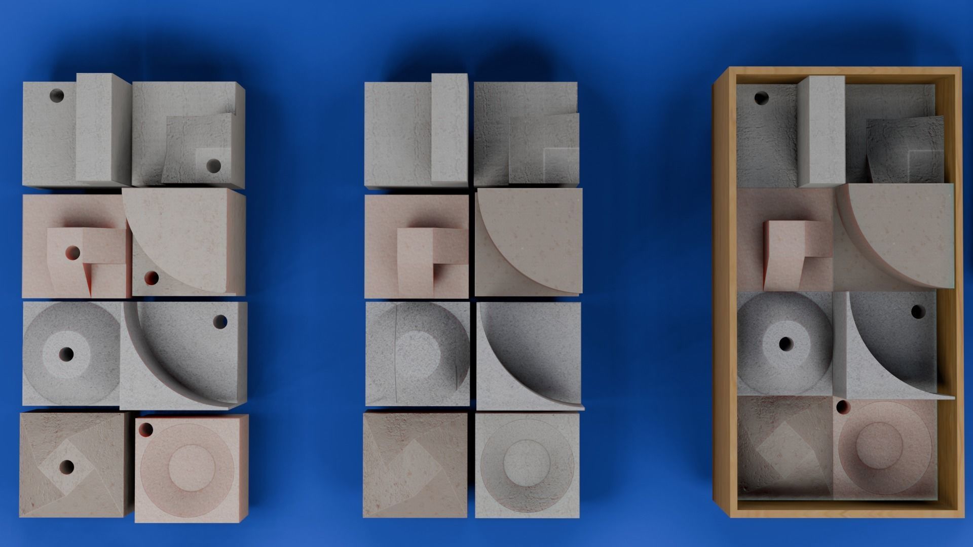 Modular Modern Art Sculpture Concept Golf Creator Kit Low-poly 3D model_1