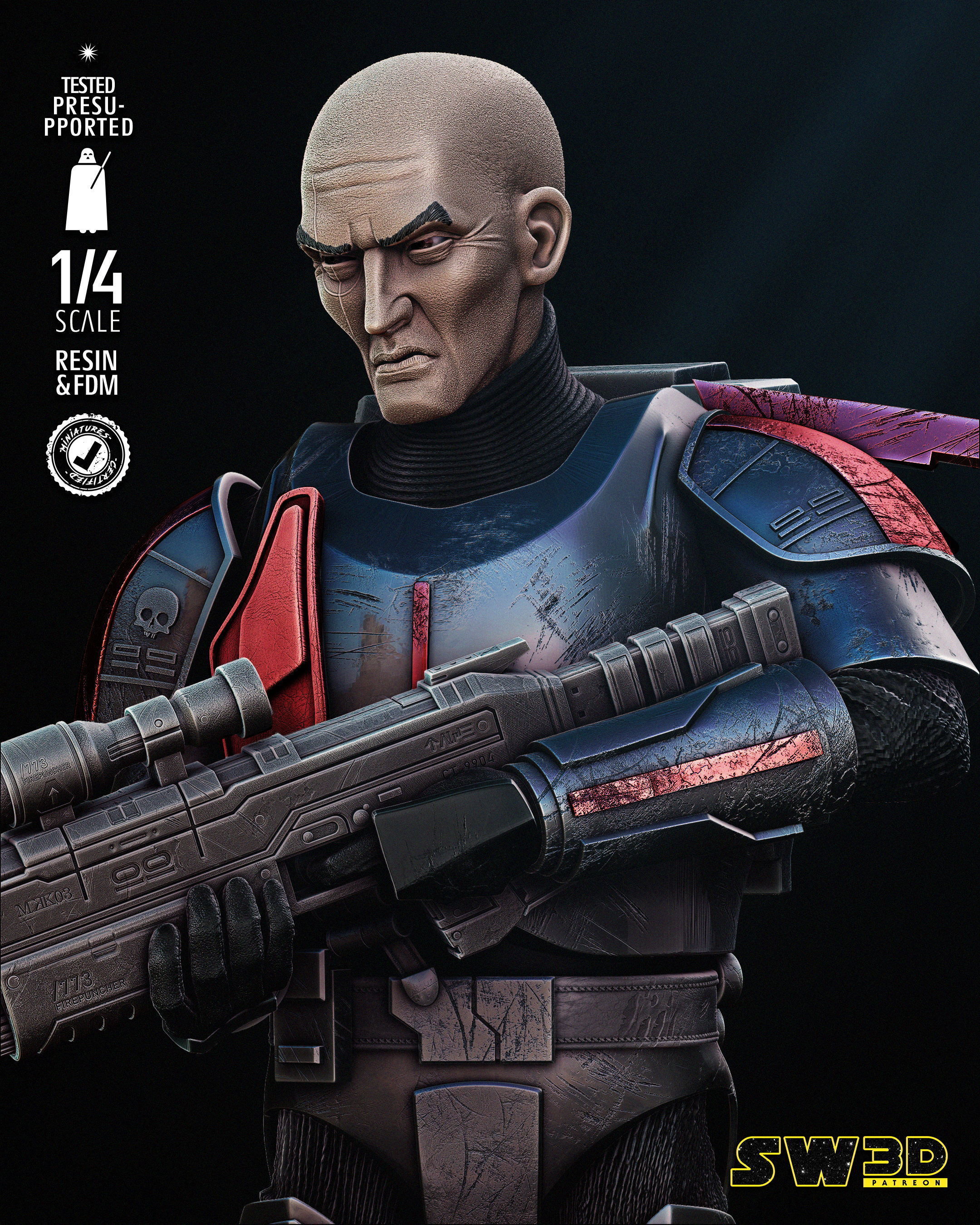 STAR WARS Crosshair Bust Tested for 3D Printing 3D print model_10