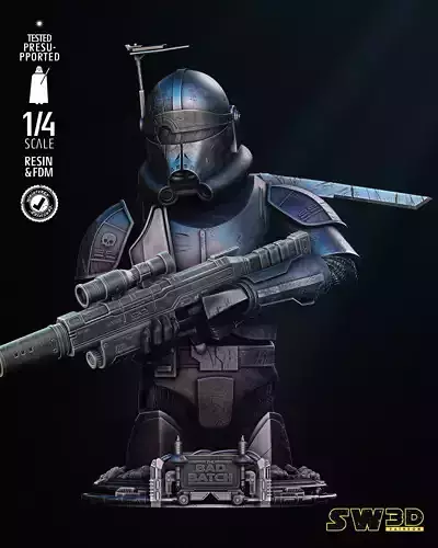 STAR WARS Crosshair Bust Tested for 3D Printing