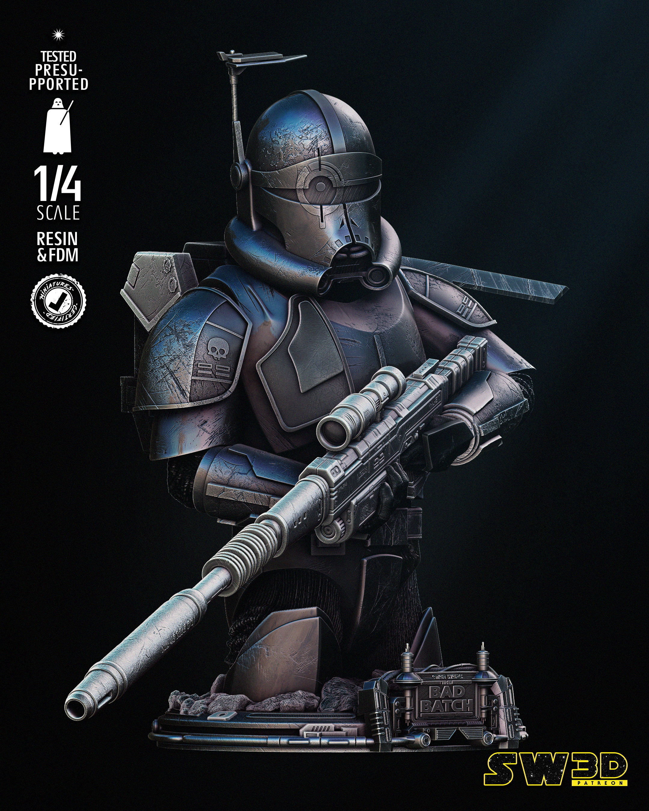 STAR WARS Crosshair Bust Tested for 3D Printing 3D print model_11