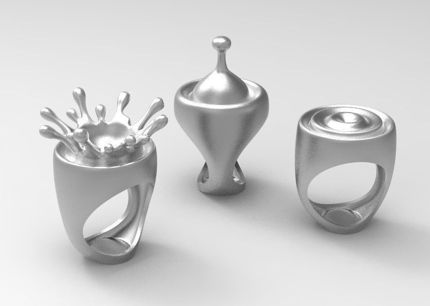 rings silver 3D print model_8