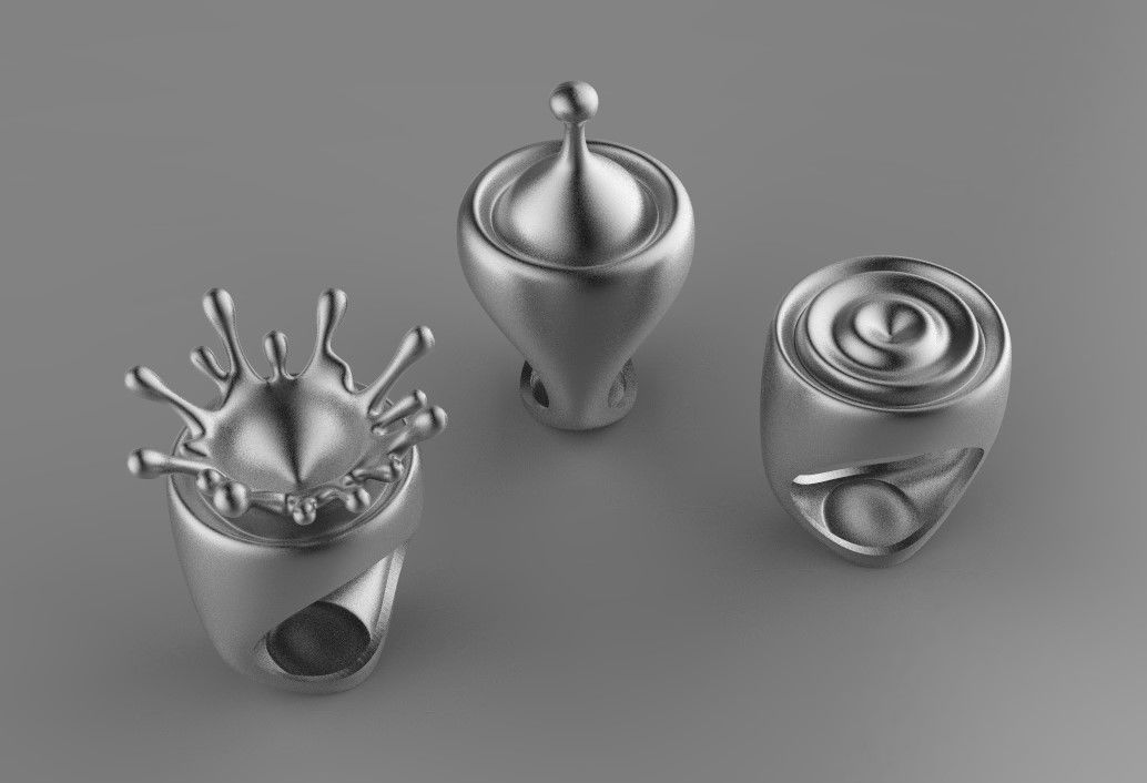 rings silver 3D print model_11