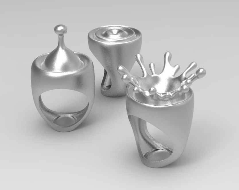 rings silver 3D print model_9