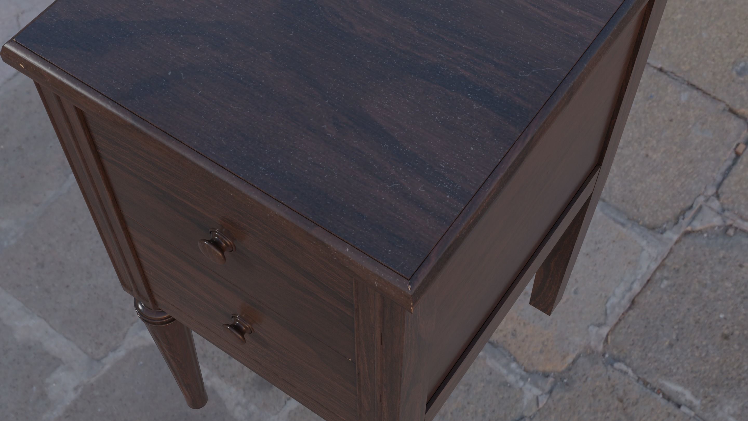 1920s Victorian Nightstand 3D model_6