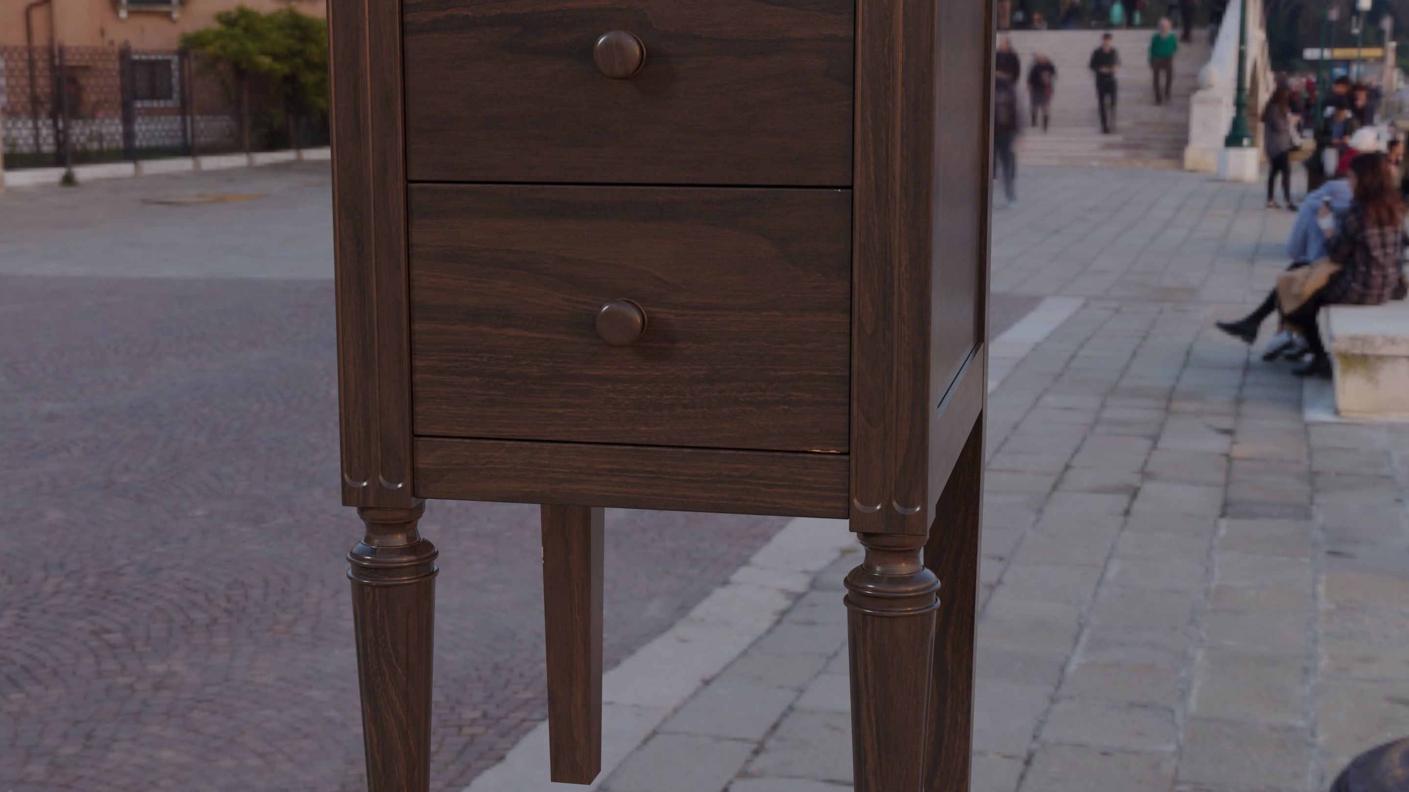 1920s Victorian Nightstand 3D model_7