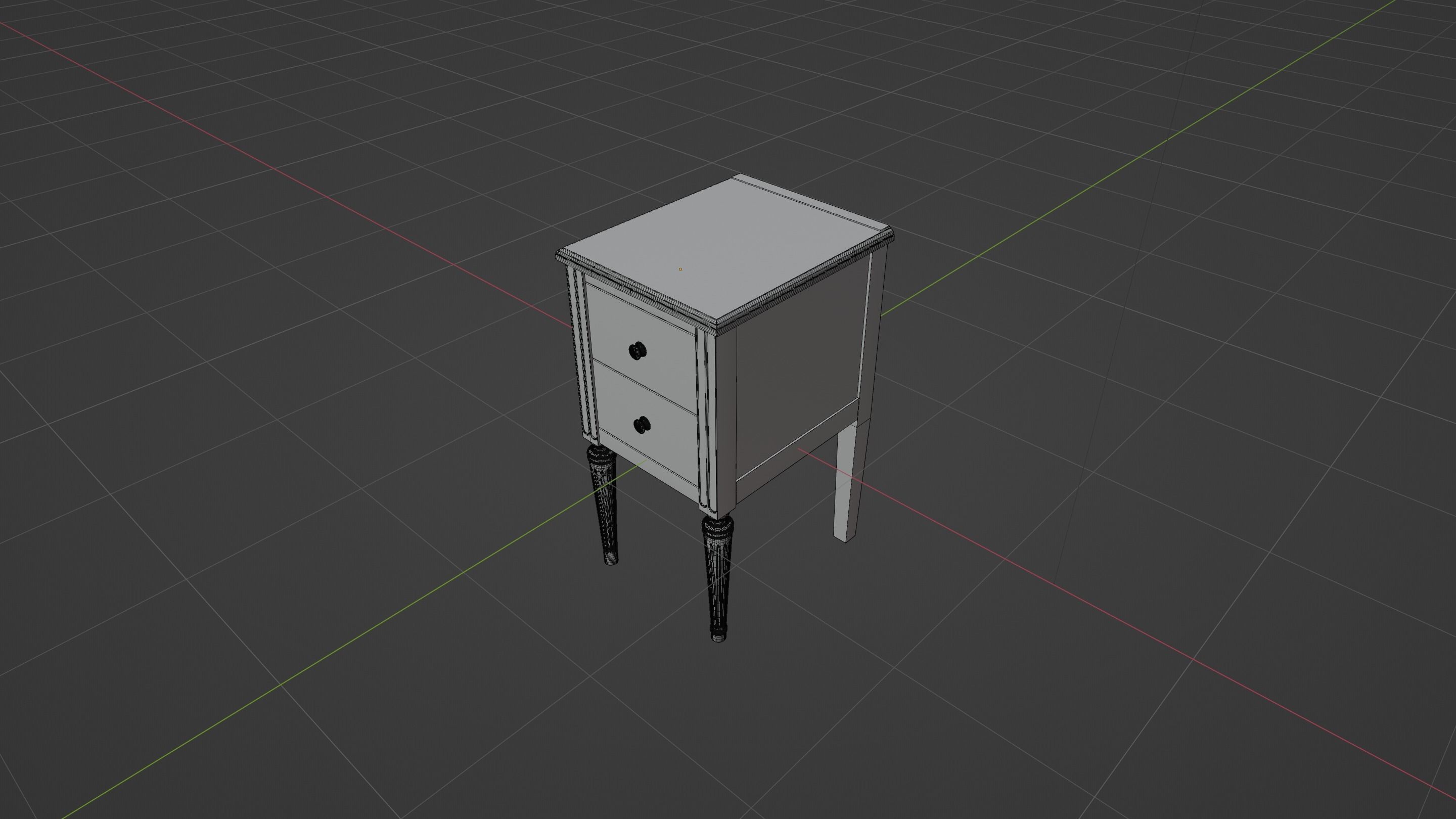 1920s Victorian Nightstand 3D model_8