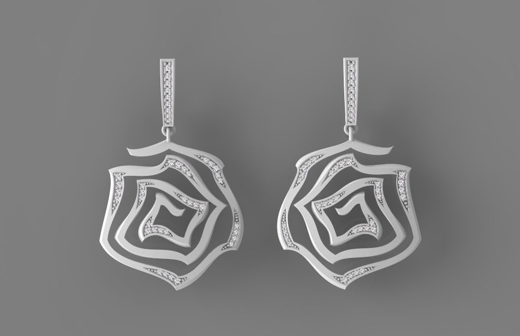 earrings 3D print model_6