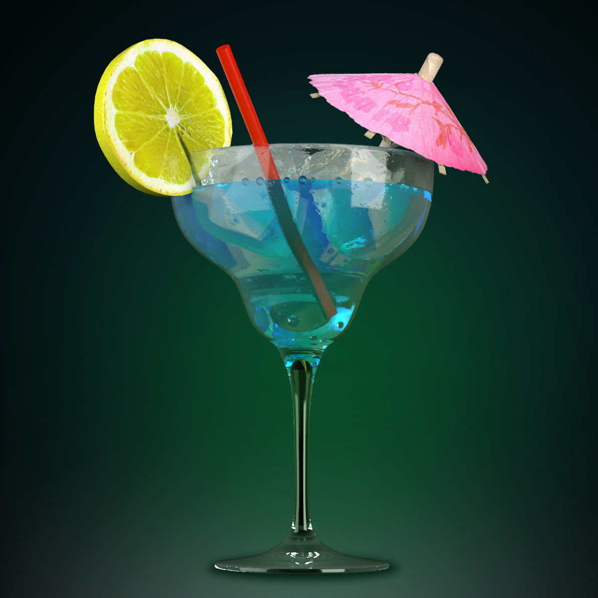 Coctails set VRay 3D model_2