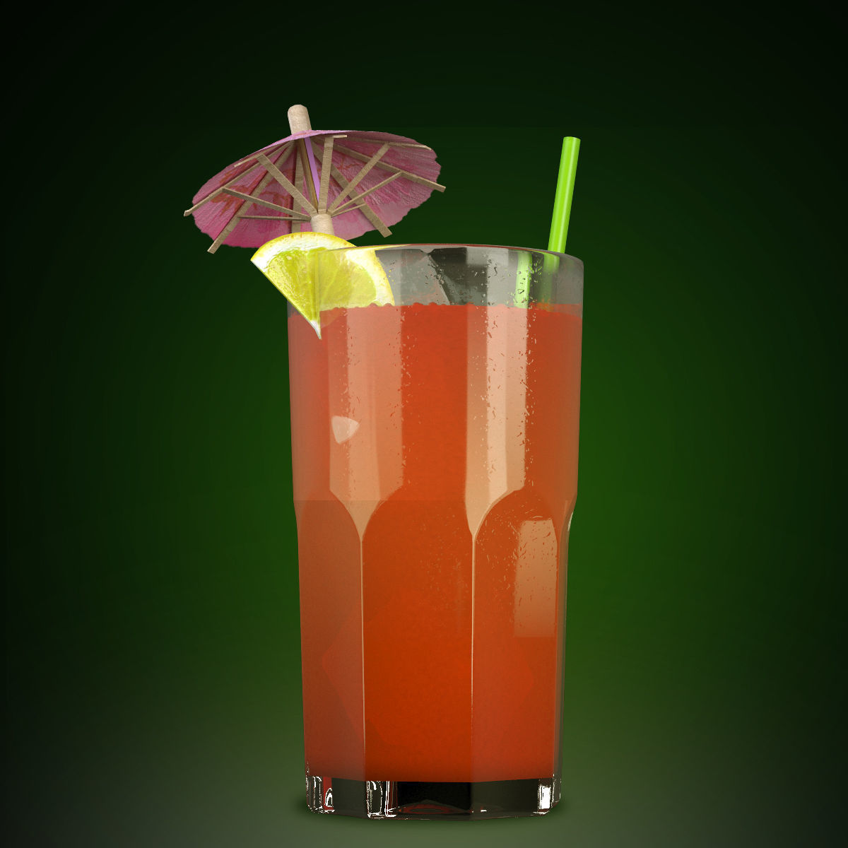 Coctails set VRay 3D model_6