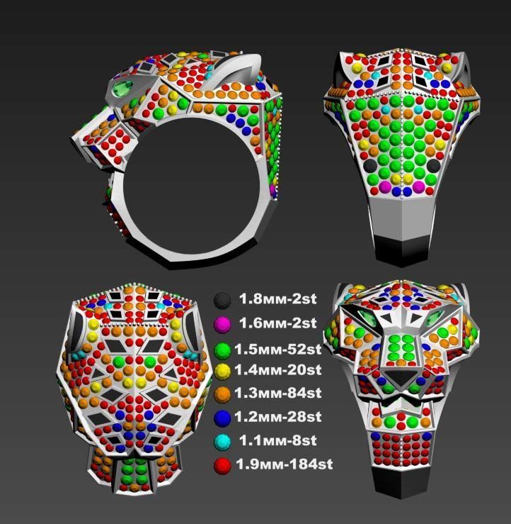 ring  gold 3D print model_43