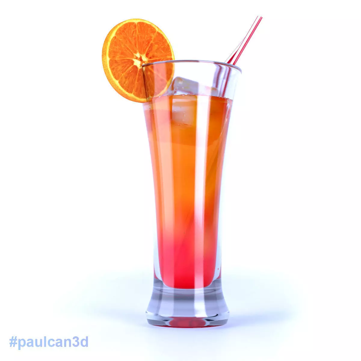 Cocktail Tequila Sunrise 3D model_0