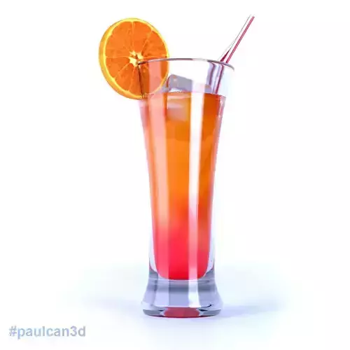  Cocktail Tequila Sunrise 3D model