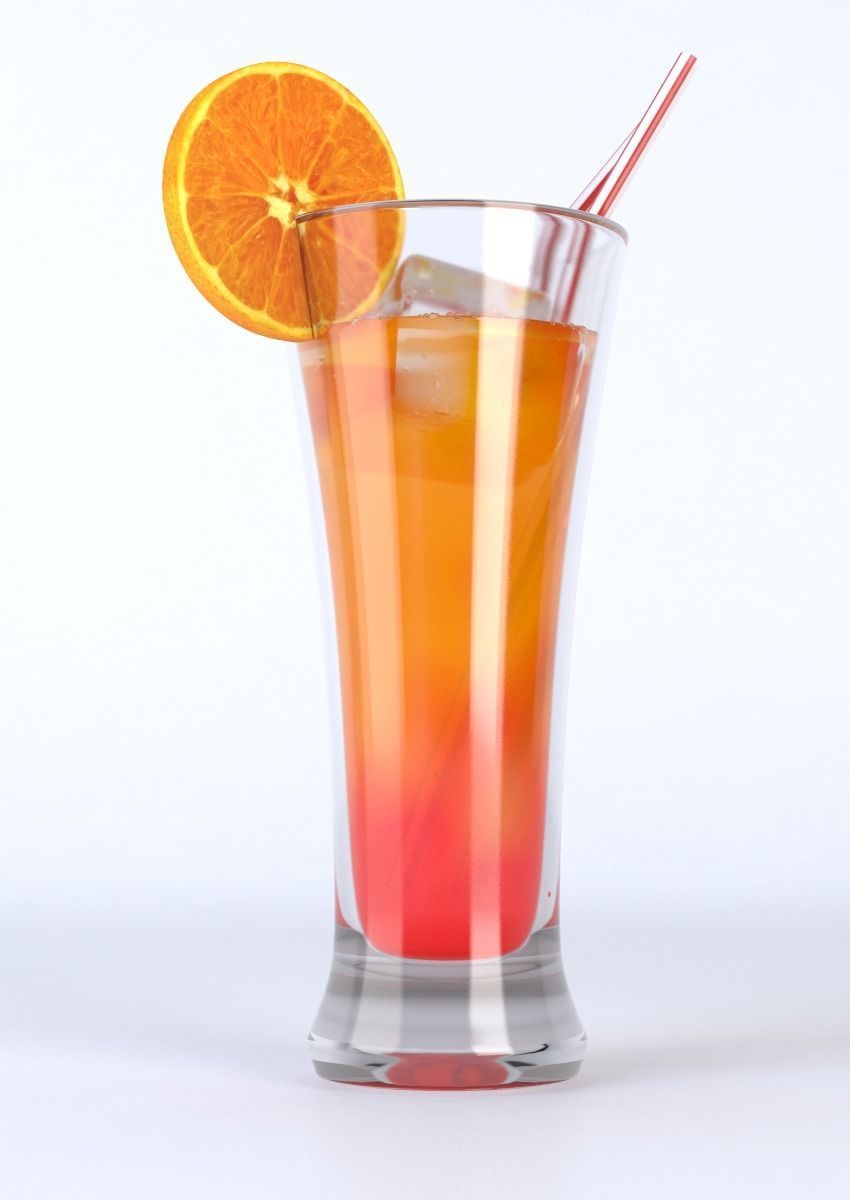 Cocktail Tequila Sunrise 3D model_3